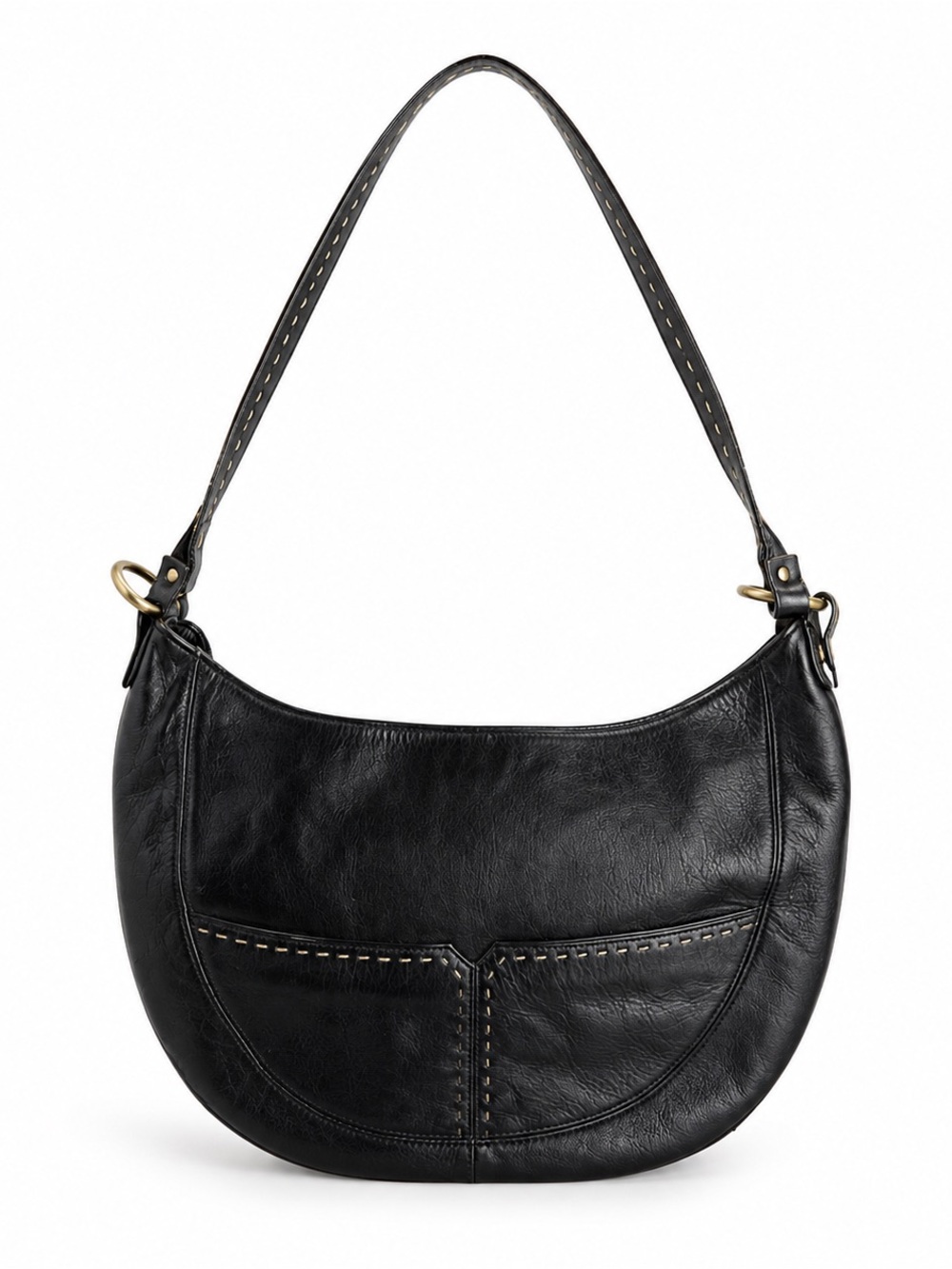 Sigrid Olsen Black Leather Crescent Shoulder Bag